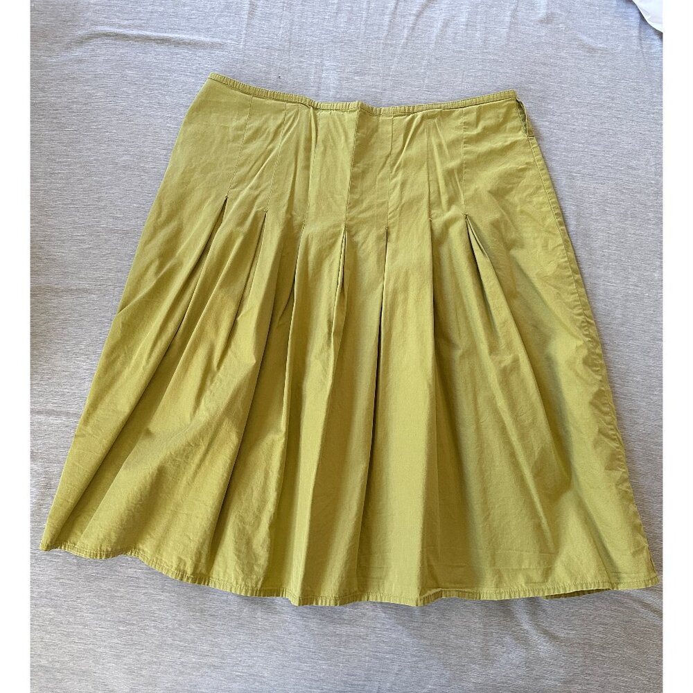 Olive green pleated skirt